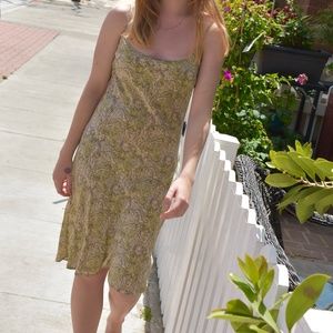 Silk Green Paisley Summer Dress